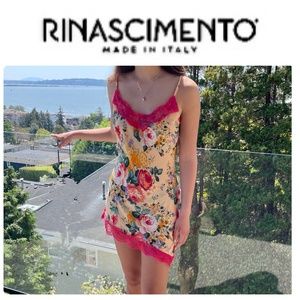 Made in Italy Rinascimento luxury brand floral slip dress / lingerie size M